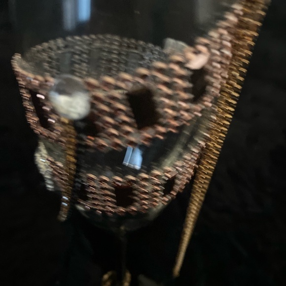 Black and Rose Gold Bling Wine Glass Set, His and Hers Elegant Wine Glasses - Picture 14 of 17